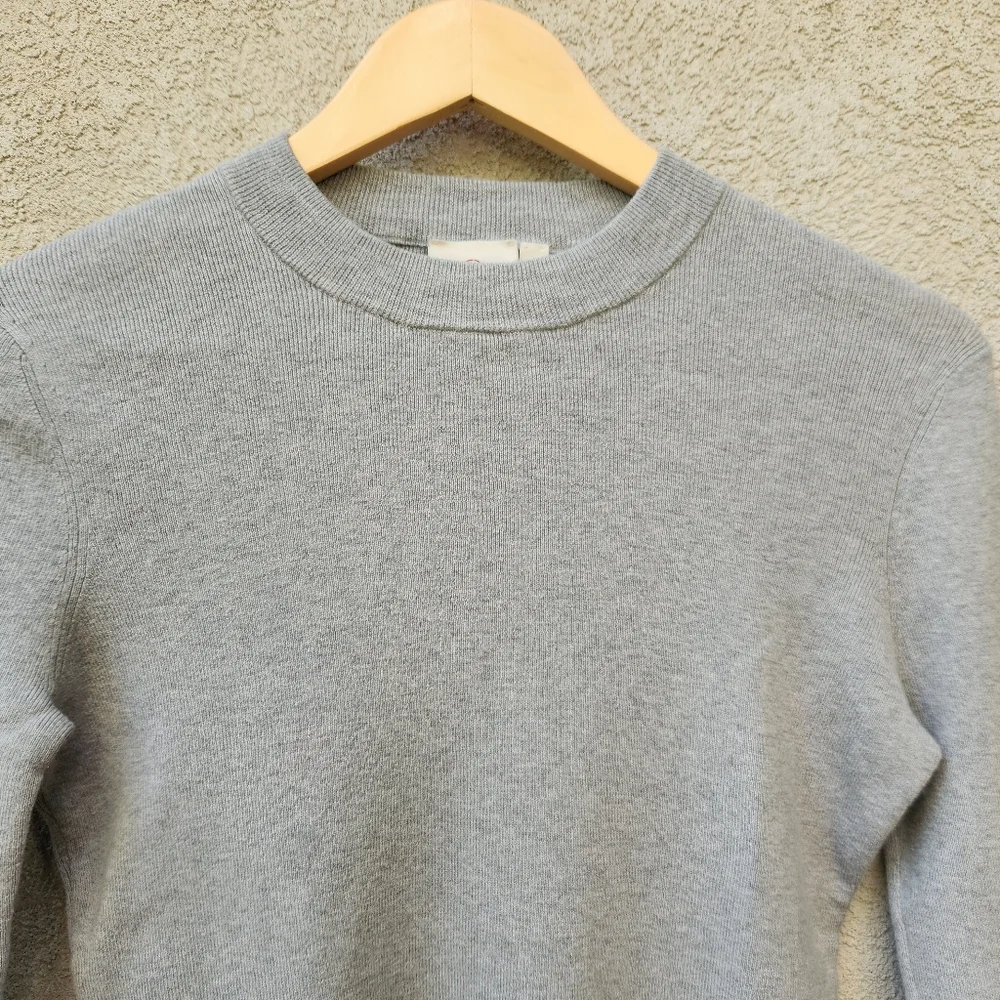 ADRIANO GOLDSHMEID Women's Sweater Medium Gray Wool Blend Pullover Quiet Luxury - Picture 2 of 12